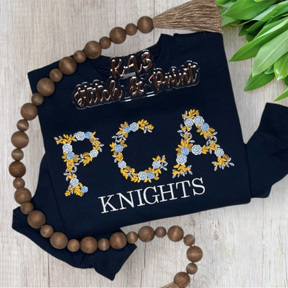 Floral PCA Knights Embroidered Sweatshirt