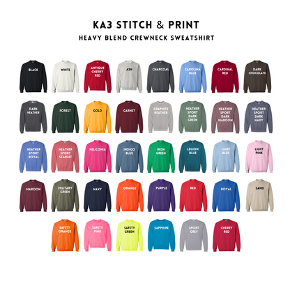 Sweatshirt Color Chart