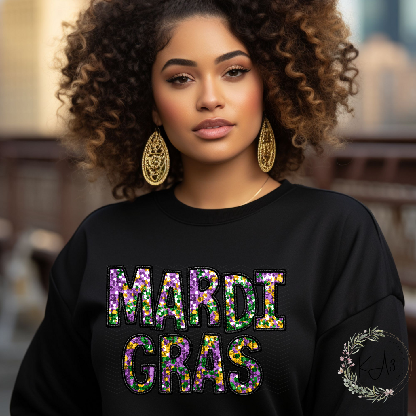 Faux Sequin Mardi Gras T-Shirt/Sweatshirt