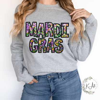 Faux Sequin Mardi Gras T-Shirt/Sweatshirt