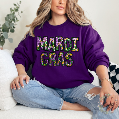 Faux Sequin Mardi Gras T-Shirt/Sweatshirt