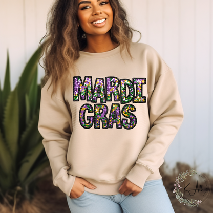 Faux Sequin Mardi Gras T-Shirt/Sweatshirt