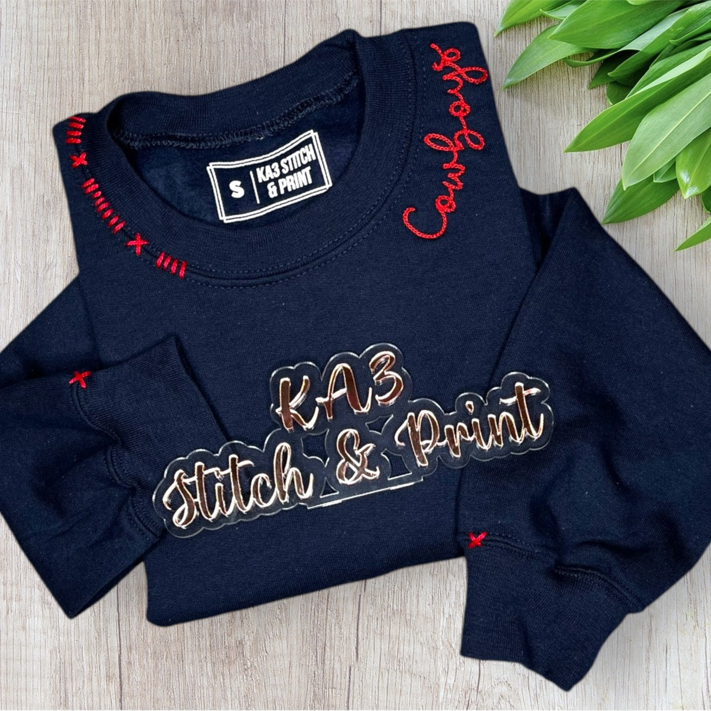 Custom Embroidered Neckline Sweatshirt