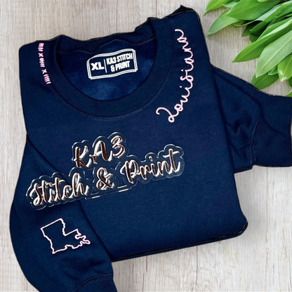 Custom Embroidered Neckline Sweatshirt