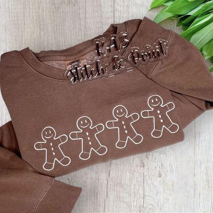 Gingerbread Man Embroidered Sweatshirt