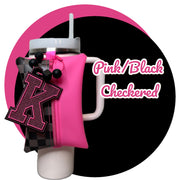 Tumbler Pouch - Pink/Black Checkered