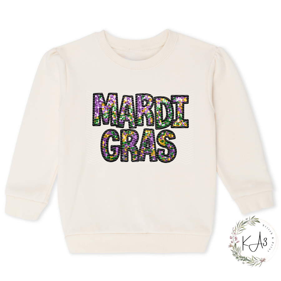 Youth Faux Sequin Mardi Gras KA3 – T-Shirt/Sweatshirt Print, LLC & Stitch