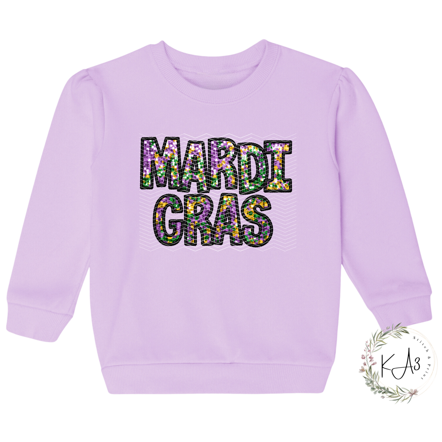 Faux Sequin Mardi Gras T-Shirt/Sweatshirt